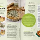 "Wissenswertes Tartes Blindbacken" und "Mürbeteig auf Französisch" bilden die Überschriften. Bild zeigt Tarte-Vorbereitung.