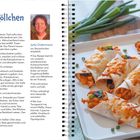 „Pulled-Chicken-Röllchen“, Rezept für 80 Stück, 10-12 Pers. Zutaten für Fleisch und Soße. Foto: Auflaufform mit Röllchen.