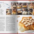 Zimtstern-Torte Rezept mit Zutatenliste und Zubereitungsschritten. Fotos zeigen die Schritte zur Herstellung und Dekoration.