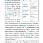 Texte im Bild: "sich konzentrieren", "Berater/-in", "Geschäft", "Katastrophe", "Lösung", "Hochhaus", "riesig", "Idol".  
Text handelt von Mark Roman im Büro seiner Chefin, beschriebene Nervosität und geplatztes Geschäft.