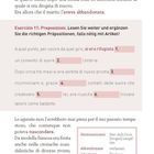 Esercizio 11: Präpositionen. Ergänzen Sie die richtigen Präpositionen. Text mit Lücken zum Ausfüllen. Seite 38.