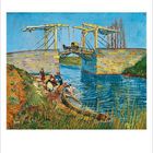 Ein Kalenderblatt mit Zahlen 1-30 unten. Das Gemälde zeigt eine Zugbrücke über einem Fluss mit Menschen und Booten daneben.