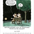 Zwei Kühe sitzen auf einer Bank unter einem Baum. Eine sagt: "Und außerdem bin ich zu 100% biologisch abbaubar!"