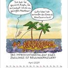 "Ich hab Sie gewarnt, Käpt’n, Sex im Cockpit...“ „Gute Idee! Wir verkaufen das als Abenteuerurlaub!“ Cartoon: Tiere auf Insel.