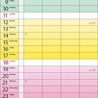 Kalender für April 2027 mit farbig markierten Wochen. Wochen starten donnerstags. Wochentage sind beschriftet.