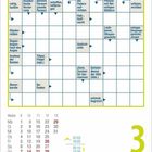 Kalenderblatt für Mittwoch, 3. März, mit Kreuzworträtsel und Monatsübersicht. Enthält Tageslichtzeiten.