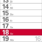 Kalender für April 2027. Wochentage und Daten in einer Liste. Sonntage sind rot hervorgehoben.