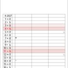 Kalenderblatt für April 2027 mit hervorgehobenen Sonntagen in Rot. Feiertag: 25. Liberatione Italia.