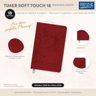 Timer Soft Touch 18-Kalender, 18 Monate, Okt 2026–Mär 2028, filigrane Prägung, Leseband, abgerundete Ecken.