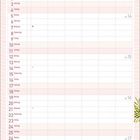 "APRIL", "4-2027", Wochentage und Datumsangaben in Tabelle. Oben Pflanzenillustrationen, unten links "NOTIZEN".