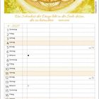 Zitat von David Hume über Schönheit. Kalender für April 2027. Mandala in Gelbtönen darüber.