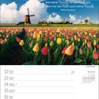 Zitat von Berthold Auerbach über Freude. Tulpenfeld mit Windmühle. Kalender von Dienstag, 12. April bis Sonntag, 18. April 2027.