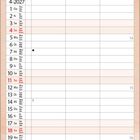 APRIL; Kalenderseite zeigt April 2027, Tage in Deutsch, Englisch, Französisch und Italienisch.