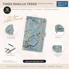 "Times Small12 Trend Terminkalender", Planer mit blumigem Design, Gummiband, Lesezeichen, abgerundete Ecken. Januar - Dezember 2027.