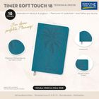 18 Monate Soft-Touch-Timer, Oktober 2026 bis März 2028, Filigrane Palmenprägung, Leseband, abgerundete Ecken.