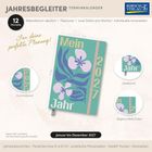 "Mein Jahr 2027", "Jahresbegleiter Terminkalender", "Für deine perfekte Planung!"; Cover mit bunten Blumen.