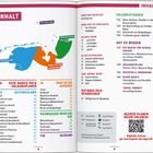 Links sind die Regionen "Ostfriesland" und "Jadebusen" mit Inhaltsseiten. Rechts sind die Kapitel "Erlebnistouren", "Gut zu wissen".