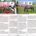 "BEST OF GRÜN & FAIR" und "BEST OF LOW-BUDGET" als Titel. Texte zu nachhaltigem Einkaufen und günstigen Aktivitäten.