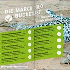 "Die Marco Polo Bucketlist: Das musst du in Namibia erlebt haben. Liste mit Erlebnissen und Seitenangaben in einem Buch."