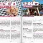 "BEST OF GRÜN & FAIR" und "BEST OF LOW-BUDGET" als Kapitelüberschriften. Erwähnungen von nachhaltigen und günstigen Aktivitäten.