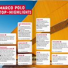 Texte: Marco Polo Top-Highlights. Porvoo, Oodi-Zentralbibliothek, Senatsplatz (Senaatintori) & Dom, Åland-Inseln, Rauma, Saimaa-See, Koli-Nationalpark, Kilpisjärvi, Inari, Oulu. Hintergrund: moderne Architektur.