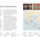 Frühgriechische Zivilisationen: Text über prähistorisches Griechenland, frühe Kulturen, Karte der Handelsrouten, mehrere Bilder.
