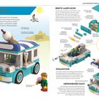 EISWAGEN. Breite Ladefläche. Eismaschine. Abnehmbares Dach. Illustration eines bunten Eiswagens mit Figuren und Bauanleitung.