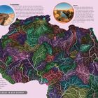 Wüstenflüsse: Die Wüste Sahara zeigt ein Labyrinth aus Flusstalstrukturen. Karte prähistorischer Flüsse in der Sahara.