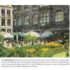 Das Café Reichard in einem historischen Gebäude mit Garten und Besuchern. Schilder: "CELL OPHAN REICHARD DORTMUNDER".