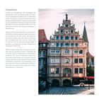 Gewandhaus: Ein Text beschreibt die Renaissancearchitektur des Gebäudes in Braunschweig. Bild zeigt die Fassade.