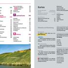 Seite 8: Inhalte, Koblenz, Praktische Reisetipps A–Z. Seite 9: Karten, Hinweise zur Benutzung, Preisangaben. Unten Weinberge.