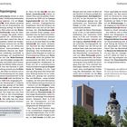 Seite trägt den Titel "Stadtspaziergang" mit Text über Sehenswürdigkeiten in Leipzig. Unten ist ein Foto mit zwei Türmen.