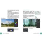 Links: Erklärung zur Farbanpassung mit Histogramm und Bild von Landschaft. Rechts: Anleitung zur Perspektivkorrektur mit Architekturmotiv.