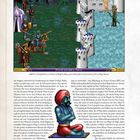 **Text:**  
Heroes of Might & Magic: 30 Jahre – Die ultimative Chronik  
OBEN: Der Kampfbildschirm von Heroes of Might & Magic zeigt deutlich gröberen Darstellrahmen als der von King’s Bounty.  
Move cavalry here.  

**Beschreibung:**  
Illustration eines mittelalterlichen Kampfs, Figuren vor einer Burg.