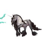 Eine Illustration von vier magischen Pferden: ein blumiges, ein Meereswesen, ein Sternen-Einhorn und ein geflügeltes Pferd.