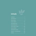 Titel: Inhalt. Punkte: Highlights 2, Stundenpläne 4, Geburtstage 8, Notizen 154. Blatt-Illustration rechts daneben.