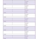 Eine Tabelle zur Erfassung von Kontaktdaten: Name, Adresse, Telefonnummern (zu Hause, Mobil, Arbeit) und E-Mail.