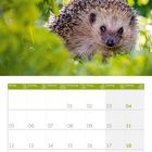 Ein Kalenderblatt zeigt April 2027. Oben ist ein Igel im Gras unter blühenden Zweigen zu sehen.