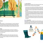 "Raus ins Freie!" und "Lass dich inspirieren" sind die Titel. Illustrationen zeigen bunte Herbstbäume, eine Bank, Winterkleidung und Accessoires.