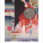 Eine abstrakte Komposition aus geometrischen Formen und bunten Flächen. Oben links Zahlen, unten ein großer Kreis.