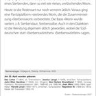 Namenstage: Hildegund, Odette, Wilhelmine, Willi.  
Am 20. April wurden geboren: Dea Loher, Jessica Lange, John Eliot Gardiner.  
Erklärung zu »Sterbendwort«.