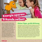 Energie sparen: Erkunde selbst! Zwei Mädchen schauen in einen Kühlschrank. Die Maus aus "Die Sendung mit der Maus" ist zu sehen.