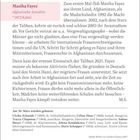 Anwältin afghanischer Frauen. Masiha Fayez, Anwältin, *1972 Kabul. Flüchtete aus Afghanistan, setzt sich für Frauenrechte ein.