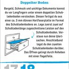 "Doppelter Boden. Anleitung zum Verstecken von Wertsachen unter doppeltem Schubladenboden. Datum: 17. und 18. April."