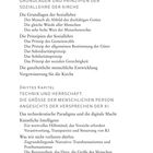 Text zu Kapiteln der kirchlichen Soziallehre und Technik, KI. Seite 6, Inhalt. Gliederung mit Themen wie Gemeinwohl.
