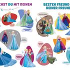 "Was machst du mit deinem besten Freund oder deiner Freundin?" Illustrationen von Figuren in verschiedenen Aktivitäten.