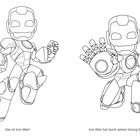 Zwei Comic-Illustrationen von Iron Man. Links steht "Das ist Iron Man!" Rechts "Iron Man hat durch seinen Anzug Superkräfte."