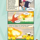 Zwei Kinder geben Anweisungen an Pokémon für einen Kampf auf einem Luftschiffdeck. Pikachu setzt eine Täuschungstaktik ein.