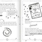 Seite mit verspieltem Design. Text über Technik, USB-Sticks und ein Gesprächsbuch. Schriftarten variieren, um Dramatik zu betonen.