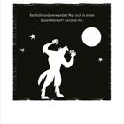 Text: "Bei Vollmond verwandelt Max sich in einen bösen Werwolf! Zeichne ihn." Illustration eines Werwolfs bei Vollmond.